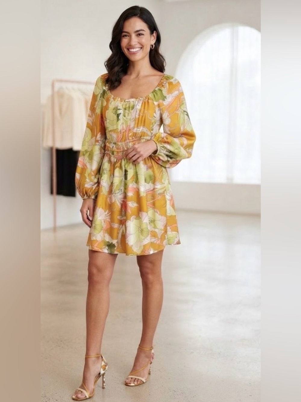 Ryegrass Balloon sleeve Floral Dress